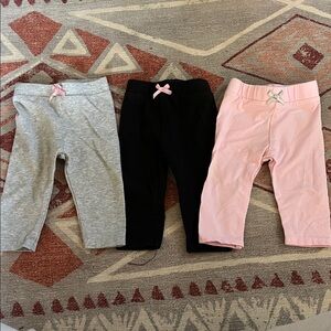 Baby Bottoms Set - Gray, Black, and Pink